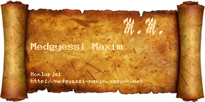 Medgyessi Maxim névjegykártya